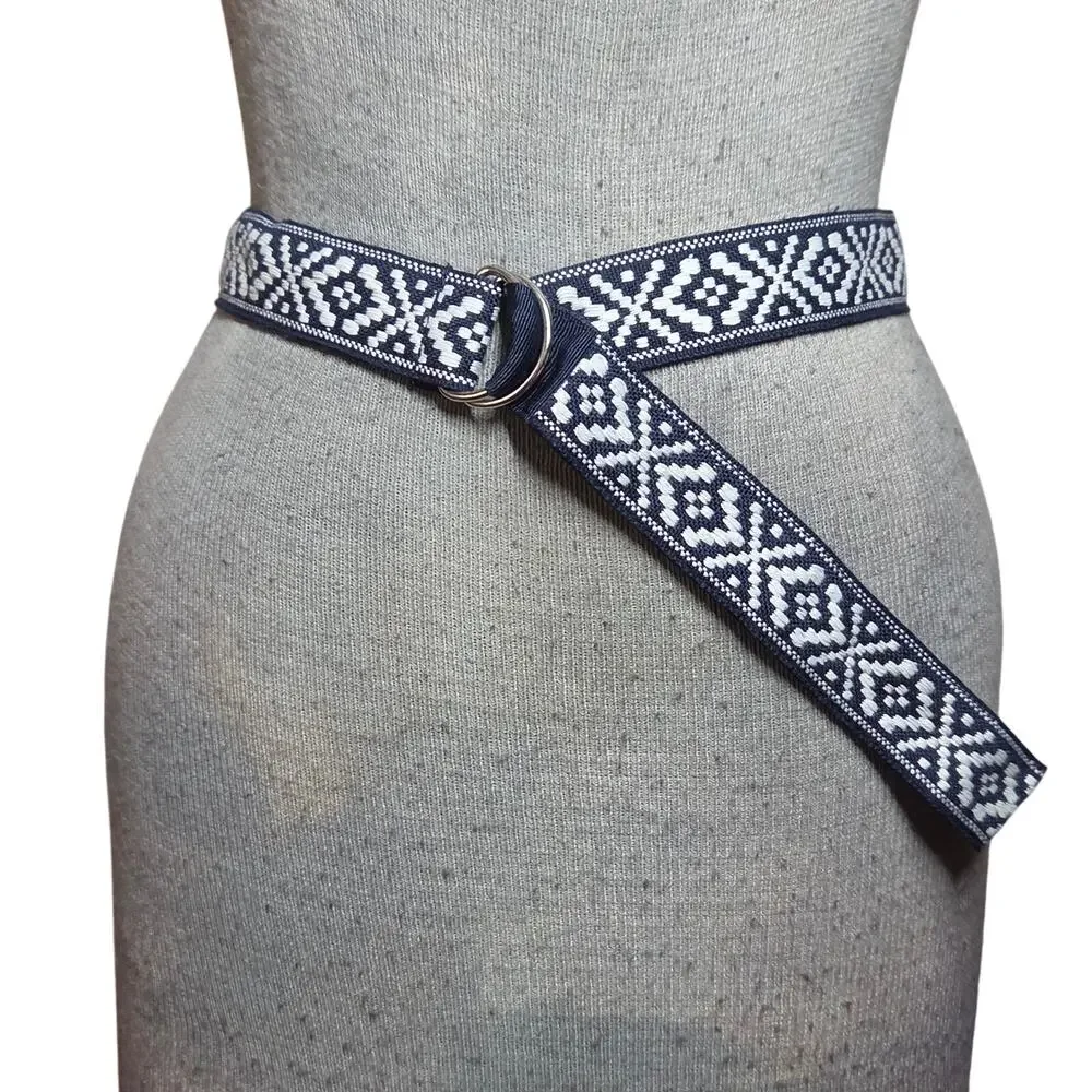 Vintage Blue and White Adjustable Belt Size16